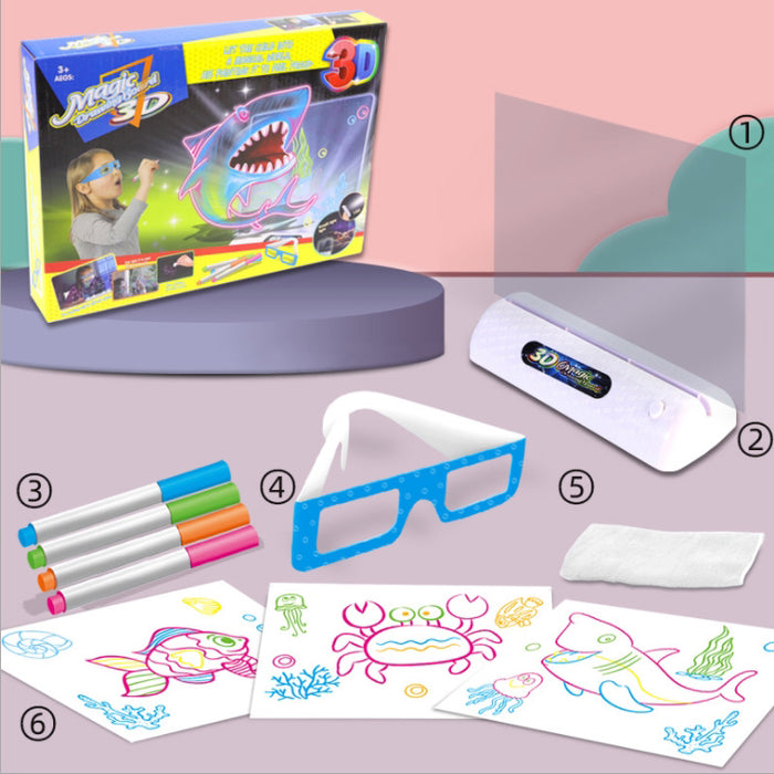 Truboo Light Up Drawing Board Kids 3D Tracing Pad Magic Painting Tablet Toy