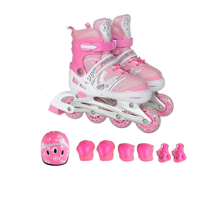 Crocox Kids Inline Skates Roller Blades Adjustable Light Up Boots Children Girls