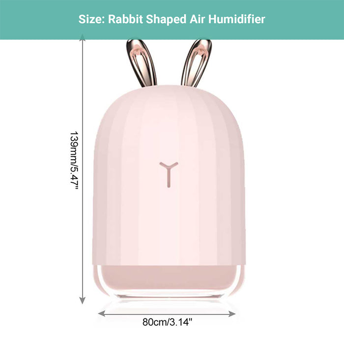 Wasel Mini Desk Air Humidifier Aromatherapy USB LED Lights Deer Rabbit Shaped