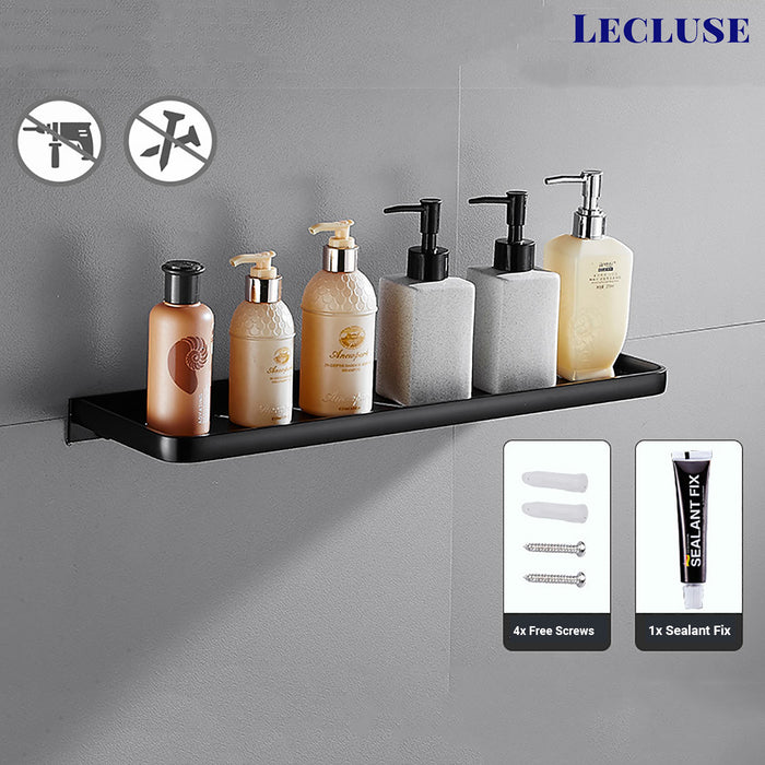 Lecluse Bathroom Accessories Black Set Towel Rack Shelf Storage Hand Rail Caddy