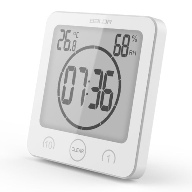 Lecluse Countdown Clock Shower Wall Clock Waterproof Digital Temperature Humidit