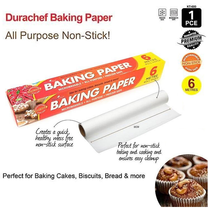 Baking Paper Roll Bulk Non Stick Cake Biscuit 6m 30cm All Purpose Microwavable