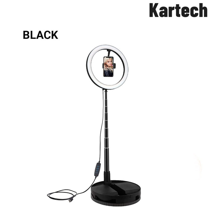 Kartech Ring Light Stand Foldable LED Diffuser Selfie Live Streaming YouTube