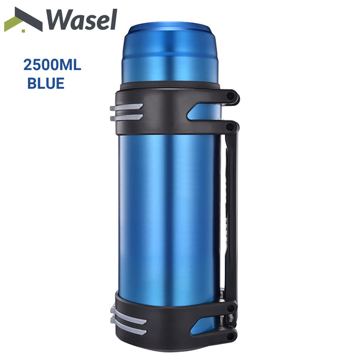 Wasel Stainless Steel Vacuum Cup Thermos Water Flask Large Capacity Travel 2.5L
