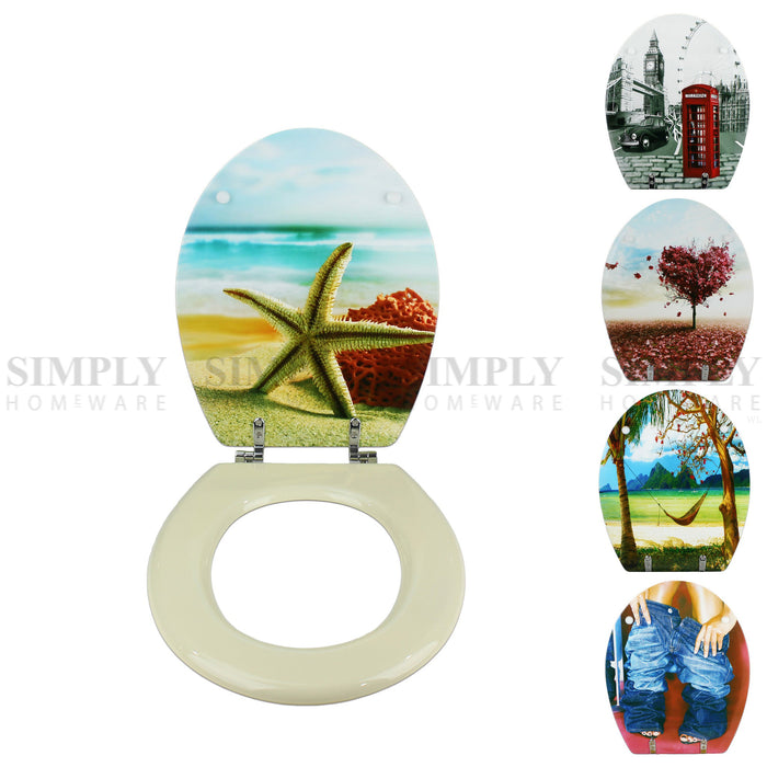 Toilet Seat and Cover Lid Designer Hard Bathroom Covers WC Bath Seat Lids