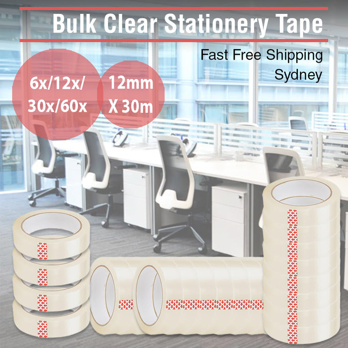 Sticky Tape Clear Stationery Adhesive Bulk Business Office Packing 12mm x 30m