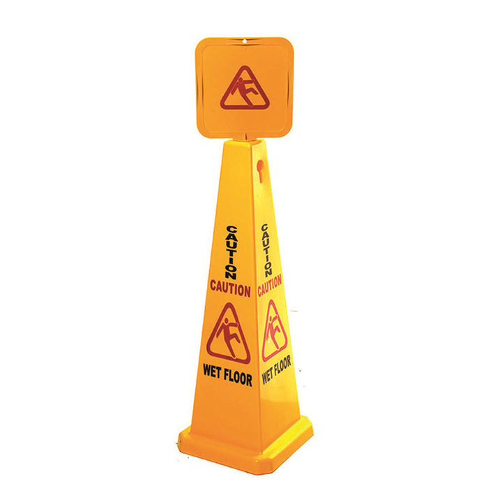 Wet Floor Cone Caution Safety Sign Yellow Hazard Slippery Cleaning Warning 93cm