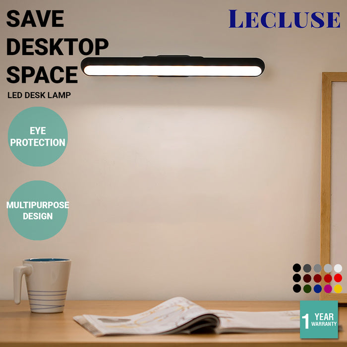 Lecluse LED Desk Lamp USB Rechargeable Learning Light Eye Protection Cabinet