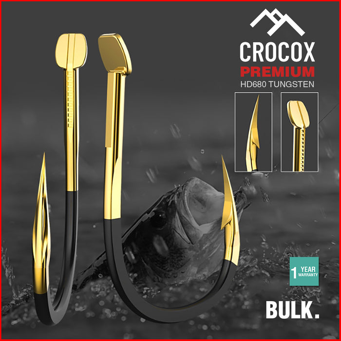 Crocox Fishing Hooks Bulk Size 1/0 2 3 4 5 6 7 8 10 J Steel Bait Octopus Tackle