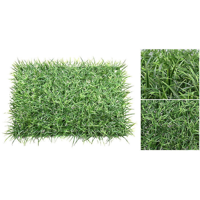 Rice Seedling Fake Grass Hedge Vertical Garden Green Wall Mat Artificial 60x40cm