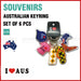 6pcs Australian Souvenirs Keyring Chain Acrylic Gift Bulk Aussie - Simply Homeware