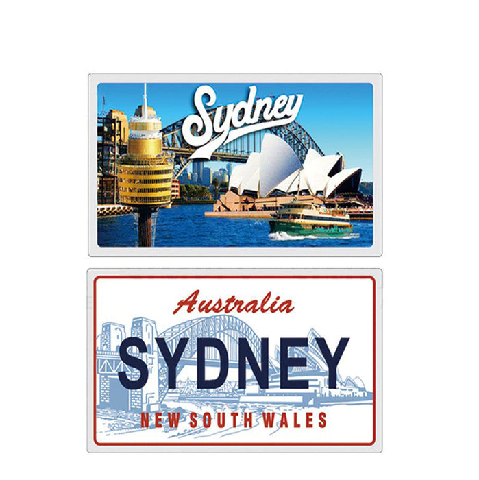 Australian Souvenirs Fridge Magnets Sydney Double Sides Car Plate Style Gift