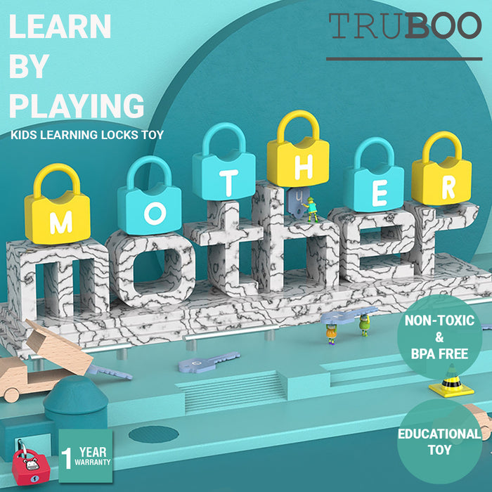 Truboo Kids Learning Locks Toy ABC Alphabet Numbers Educational Keys Matching