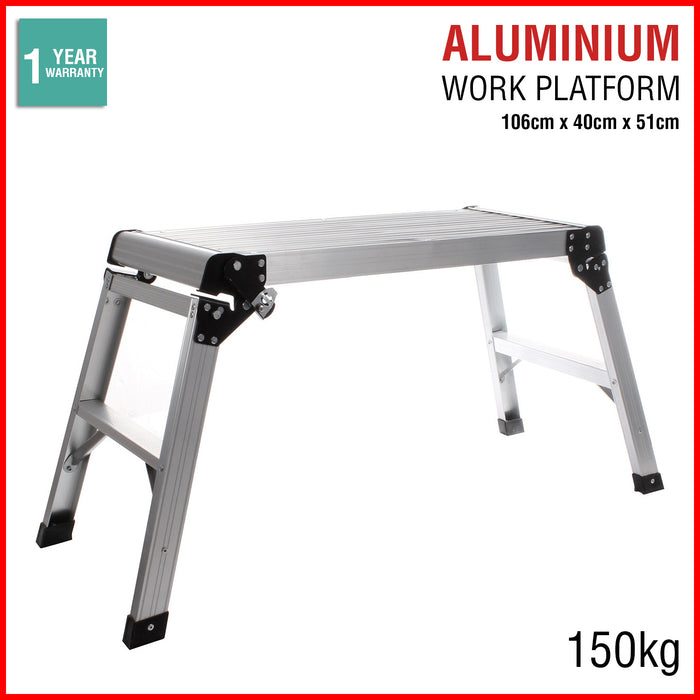 Ladder Work Platform Aluminium Bench Folding Elevated Step Metal Painting Car