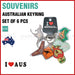 6pcs Australian Souvenirs Keyring Chain Kangaroo Acrylic Gift Bulk Aussie - Simply Homeware
