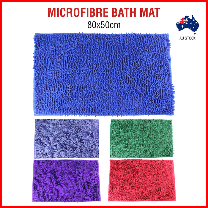 Microfibre Bath Mat Non Slip Rug Bathmat Toilet Shower Bathroom Shaggy Soft Anti