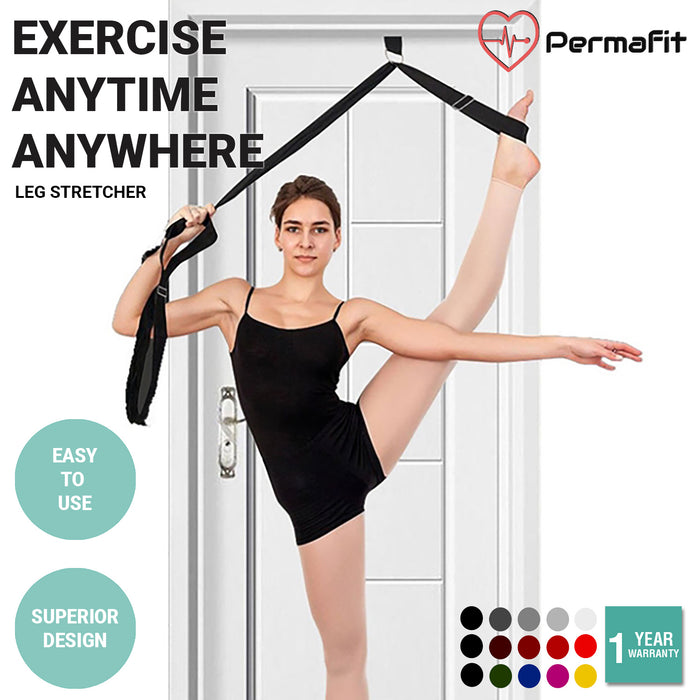 2x Permafit Leg Stretcher Yoga Straps Door Flexibility Training Band Ballet Belt