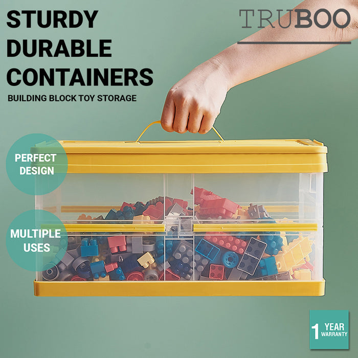 Truboo Toy Organizer Set Building Block Toy Storage Clear Stackable Plastic Stor