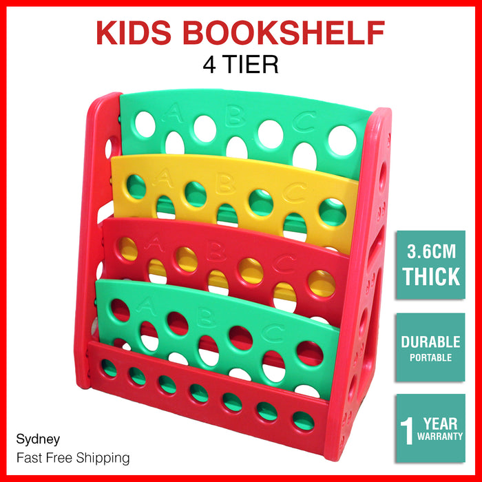 Kids Children Bookcase Sling Bookshelf Toy Storage Shelf Furniture Display Red