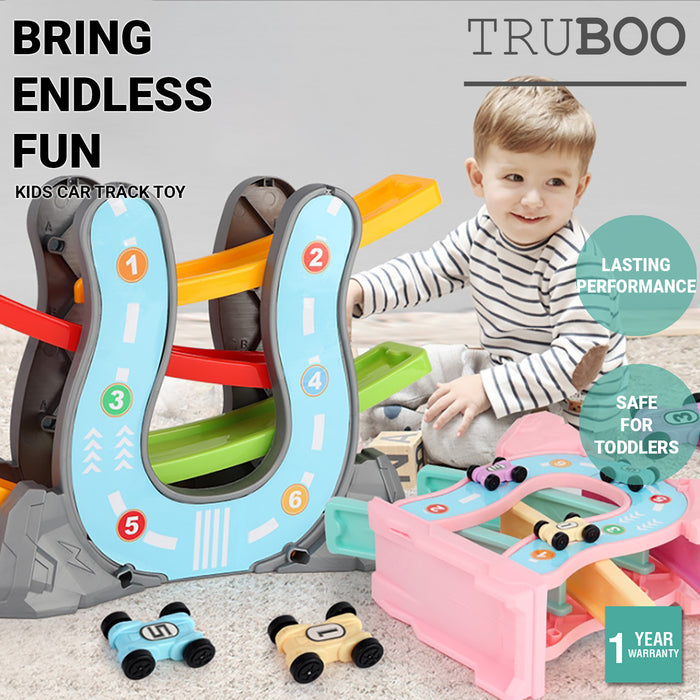Truboo Kids Car Track Toy Gliding Playset Vehicle Race Rail Slider Boy Toddlers