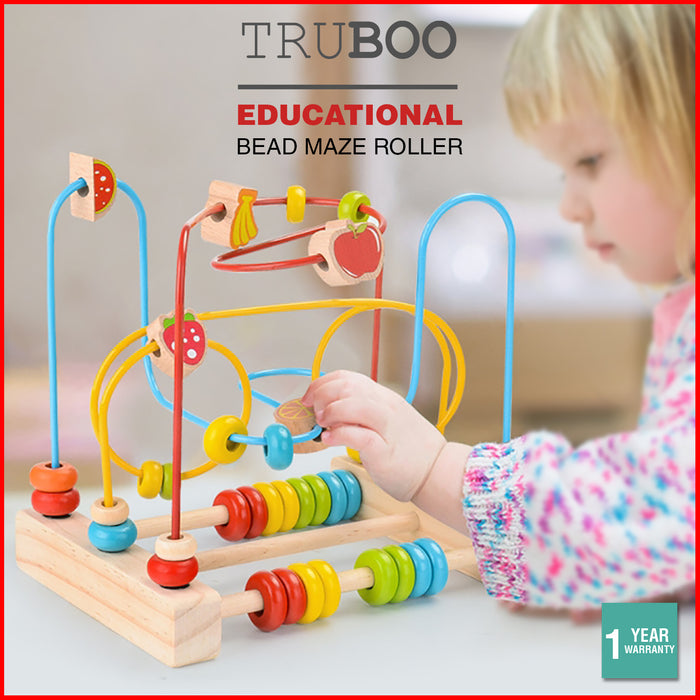 Truboo Wooden Bead Maze Educational Toy Kids Baby Activity Roller Coaster Wire