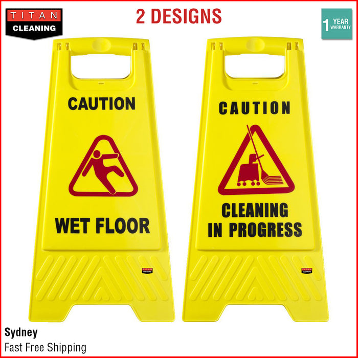Wet Floor Sign Caution Slippery Cleaning In Progress Hazard Warning Yellow Frame
