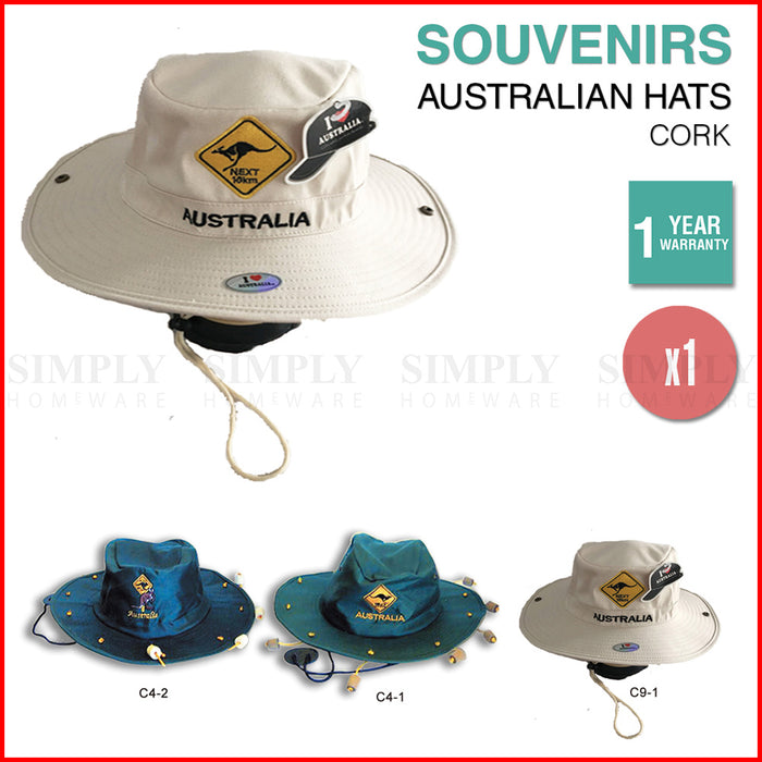 Australian Souvenirs Cork Hat Wide Brim Aussie Day Camping Safari Crocodile Gift - Simply Homeware