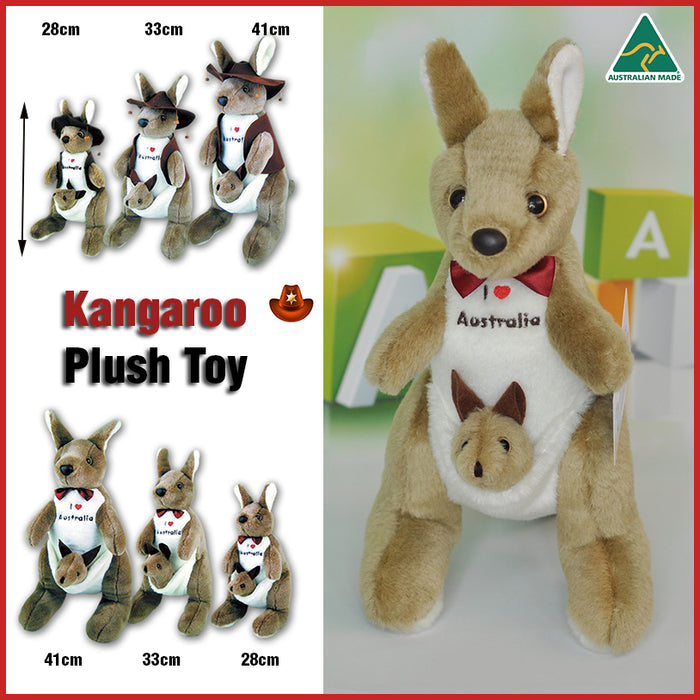 Kangaroo Stuffed Soft Plush Toys Gift Souvenir Kids Baby Animal Dolls Australian