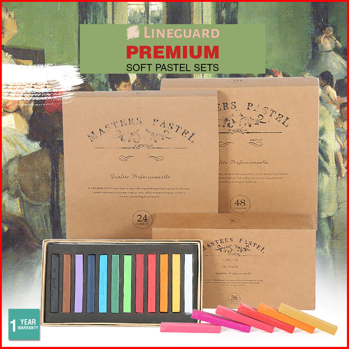 Lineguard Soft Pastels Sets Artist Chalk Colours Drawing Crayon Square 12 24 48x