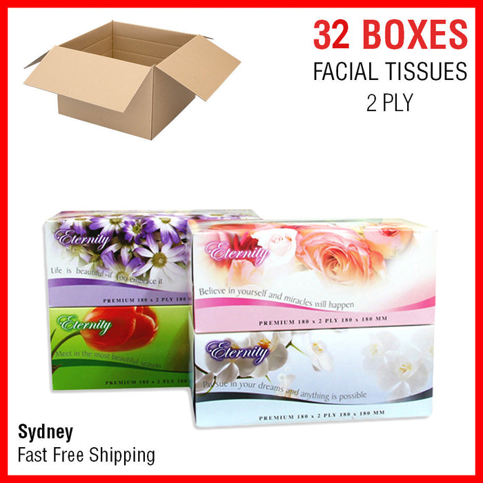 32x Facial Tissues Bulk Tissue Boxes Box 2 Ply Soft White Designs Wholesale