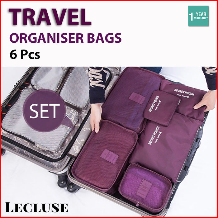Travel Organiser Bags Set Clothes Storage Packing Cubes Pouches Luggage Suitcase