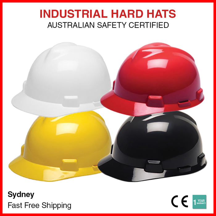 Safety Hard Hats Helmet Protective Cap Yellow Industrial Work Aus Certified