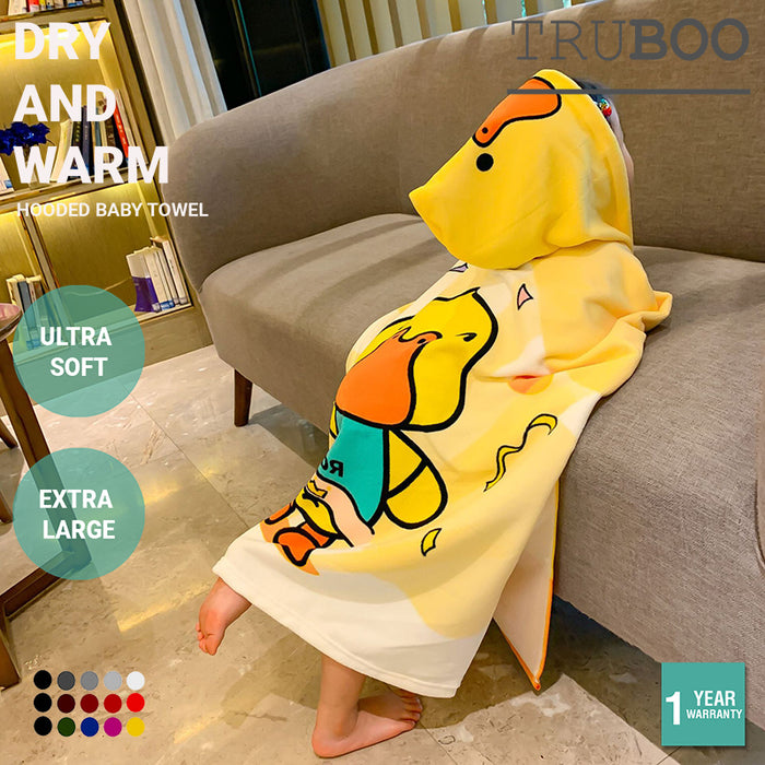 Truboo Hooded Baby Towel Washcloth Toddler Premium Cotton Absorbent Bathrobe