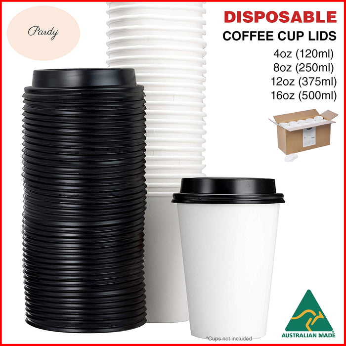 Pardy Disposable Coffee Cup Lids Plastic 4oz 8oz 12oz 16oz Takeaway Hot Drink