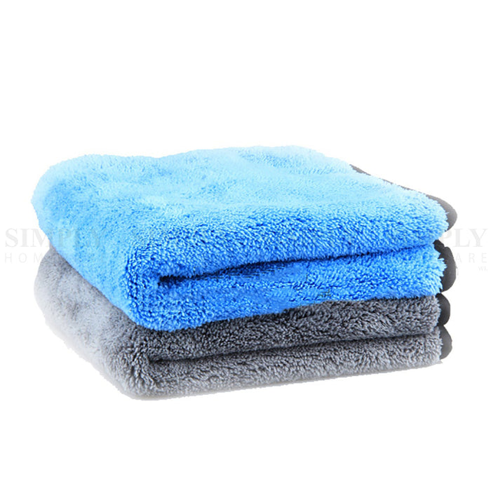 2x 1000GSM Microfibre Car Drying Towel Cleaning Cloth Microfiber Glass 62x30cm