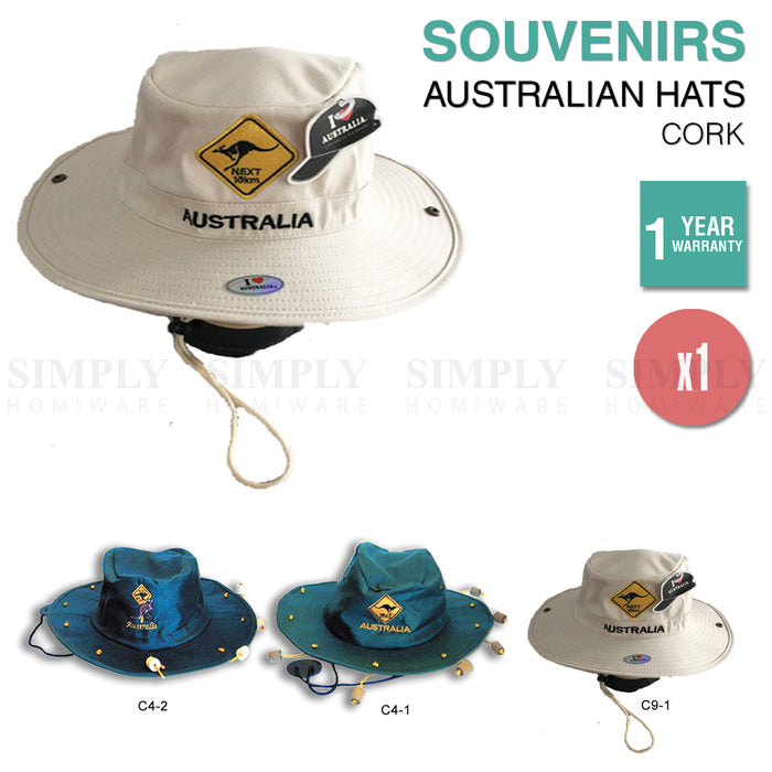Australian Souvenirs Cork Hat Wide Brim Aussie Day Camping Safari Crocodile Gift - Simply Homeware
