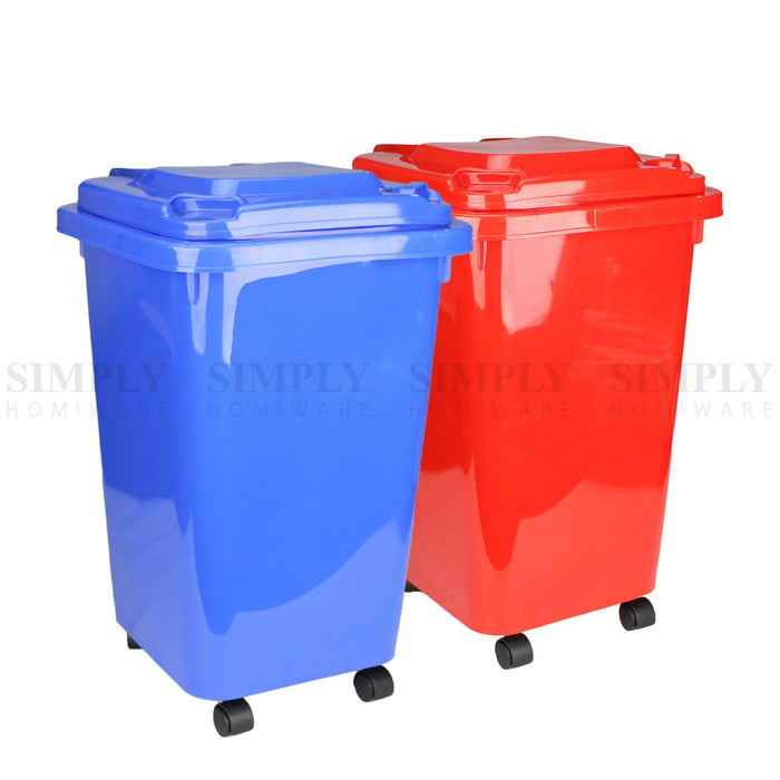 32L Mini Wheelie Bins Storage Bin Rubbish Trash Trolley Lid Wheels Dustbin Can