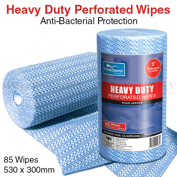 Bulk Heavy Duty Perforated Wipes Antibacterial Resturant Castaway 530x300mm - Simply Homeware