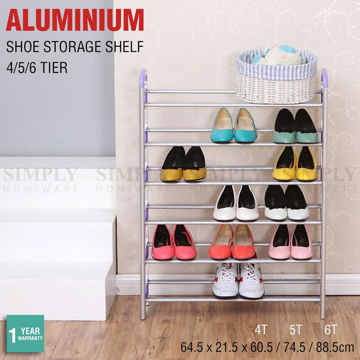 Shoe Rack Shelf Storage Stand Small Large 4 5 6 Tier Aluminium Organiser Metal - Simply Homeware
