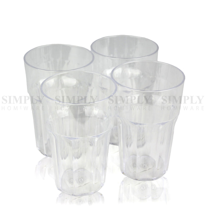 12x Plastic Tumblers Cups Glasses Tumbler Drinking Water Cold Clear Large Bulk
