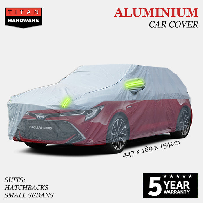 Aluminium Car Cover Hatchback Lightweight Waterproof Dust Hail Sun Universal S