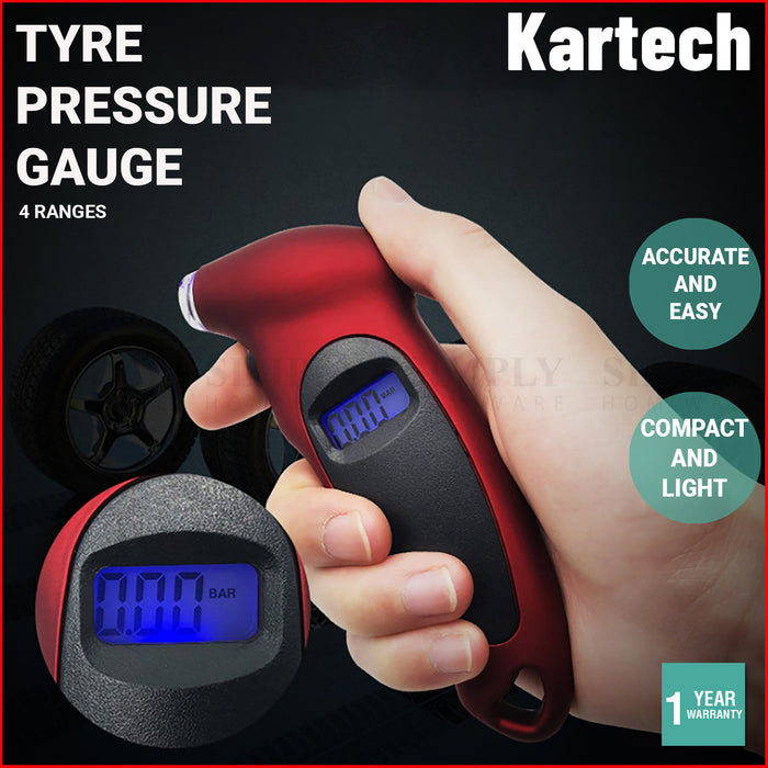 Kartech Tyre Pressure Gauge Digital Instant Read Car Bicycle Monitoring System