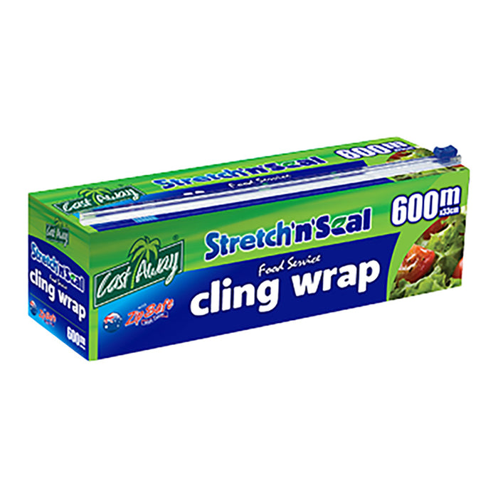 6x Cling Wrap Dispenser Slide Cutter Castaway Holder Plastic Clear 600m x 33cm