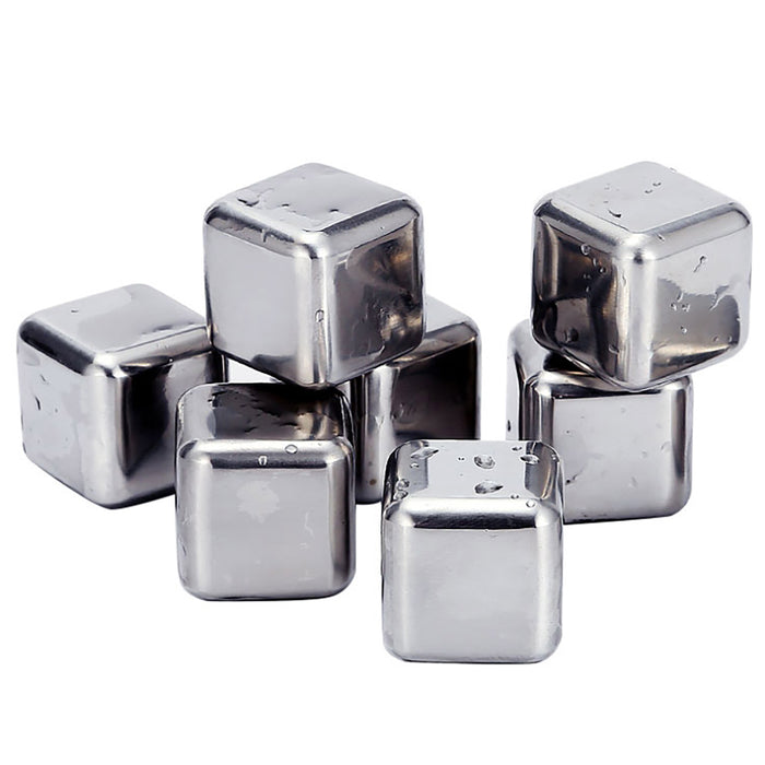 4/8 Pcs Wasel Stainless Steel Ice Cubes Whiskey Wine Stones Reusable Cooler