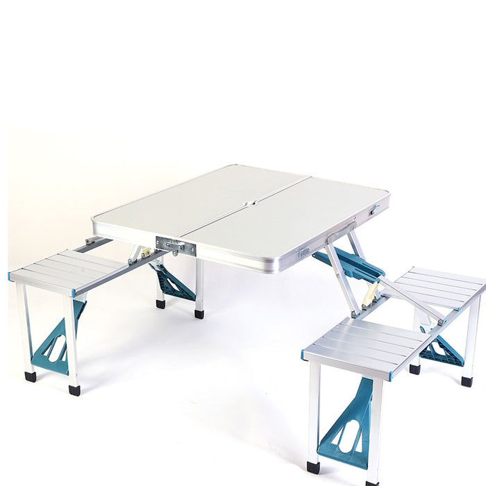 Crocox Folding Outdoor Table with Seats Camping Set Aluminum Alloy Portable Desk