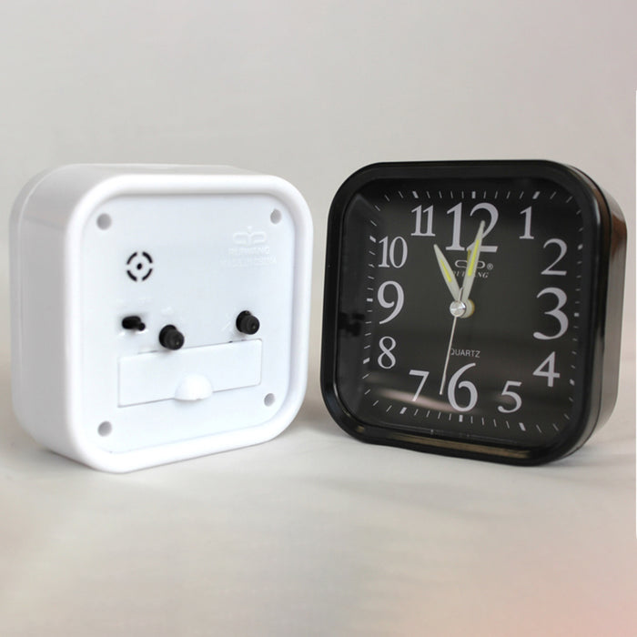 Minimalist Analog Alarm Clock Analogue Clocks Battery Desktop Table Bedside