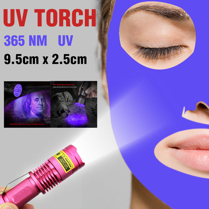 UV Torch Light LED Flashlight Lamp Aluminium Ultra Violet nM Blacklight Camping