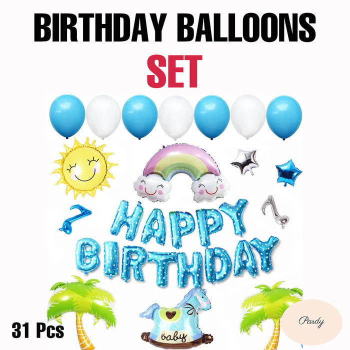 Happy Birthday Letters Balloons Set Bulk Foil Party Baby Unicorn Decoration AU