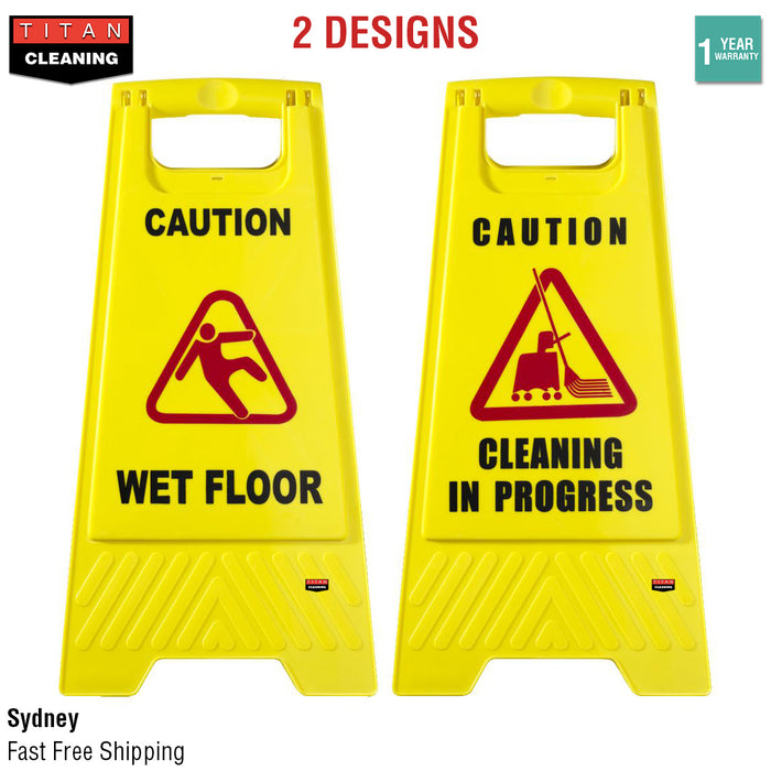 Wet Floor Sign Caution Slippery Cleaning In Progress Hazard Warning Yellow Frame