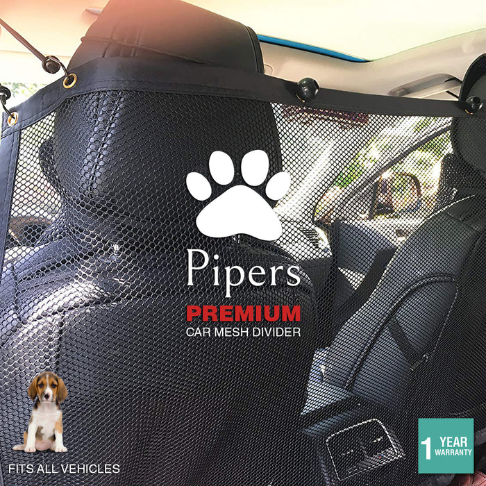 Pipers Pet Car Barrier Dog Mesh Net Safety Universal SUV Ute Truck Cat Back Seat